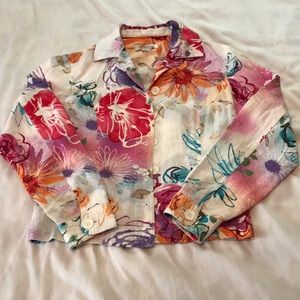 Coldwater Creek Floral Waist Jacket size 4
